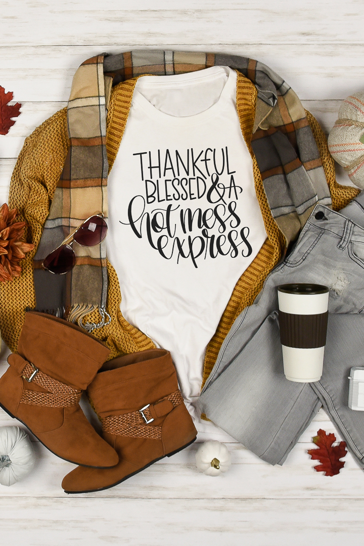 thankful blessed and a hot mess express svg file