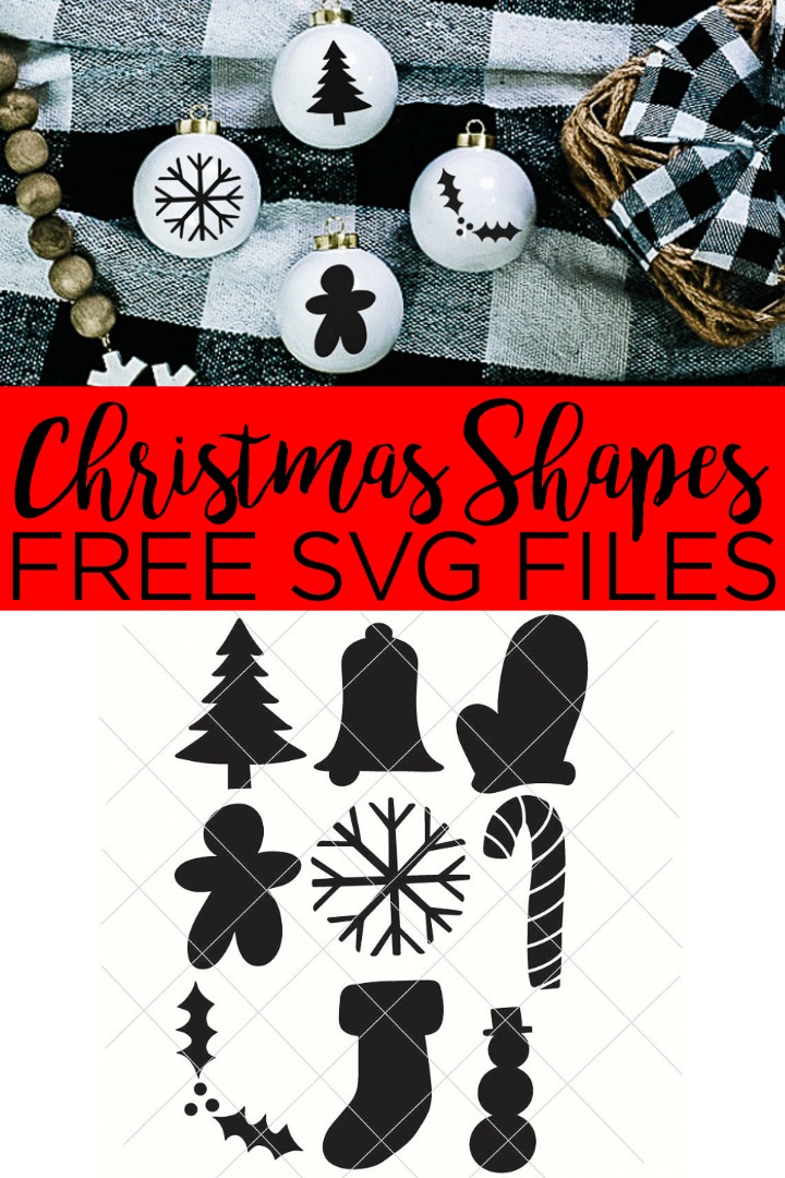 Download these Christmas shapes SVG files for free for use with your Cricut or Silhouette machine. Make all sorts of crafts with these basic holiday shapes that are perfect for a ton of projects! #christmas #holiday #shapes #svg #svgfiles #freesvg #cricut #cricutcreated #cricutmaker #cricutexplore #christmastree #bell #mitten #gingerbreadman #snowflake #candycane #holly #stocking #snowman