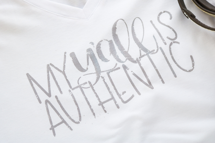 How to easily distress cricut infusible ink vinyl transfers for a rustic-style shirt.