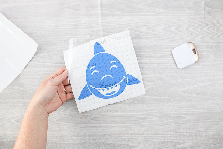 adding vinyl shark to a bucket