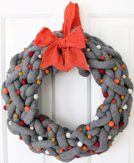 How to make a DIY fall wreath with orange bow