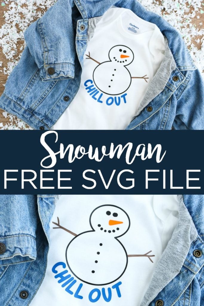 Get a free snowman SVG file for your Cricut or Silhouette machine! You will even find a link for even more free winter SVG files that you will love! #svg #freesvg #svgfile #cricut #cricutcreated #silhouette #cutfile #freecutfile #winter #snowman #chillout
