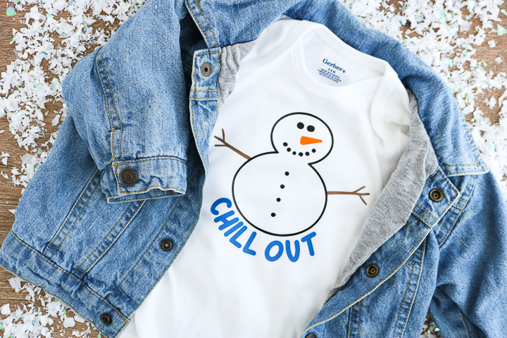 This free snowman SVG file is perfect for winter-themed kids shirts and onesies