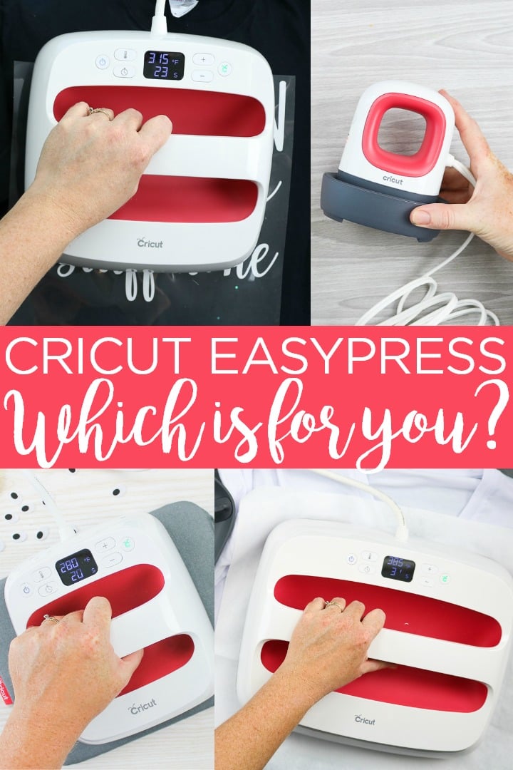 Which Cricut EasyPress is best? We are tackling the question and comparing features so you pick the right one to add to your craft room! #cricut #cricutcreated #cricuteasypress #easypress #shoppingguide #shopping #giftguide #gift #holidaygift #giftidea #crafter #crafting #craftroom