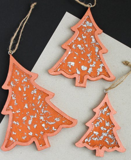 silver leaf christmas tree decorations