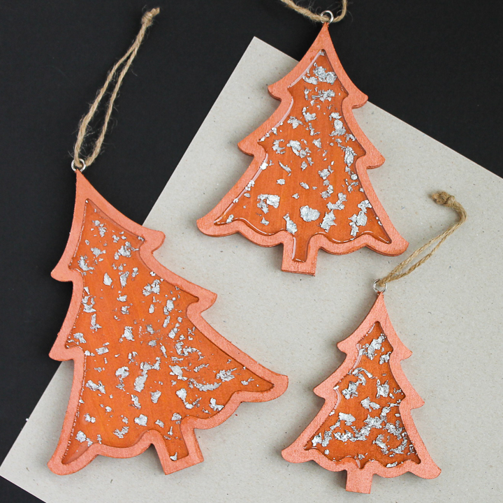 silver leaf christmas tree decorations