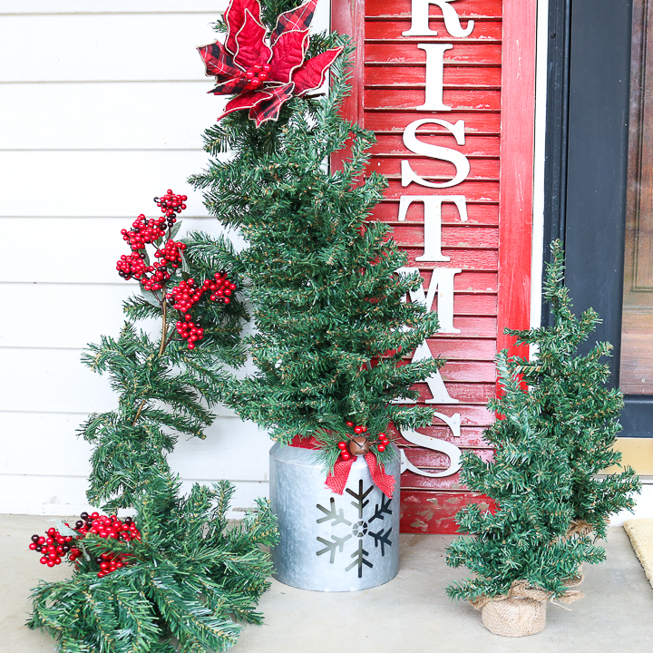 small christmas trees outdoors