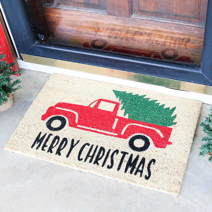 truck with tree door mat