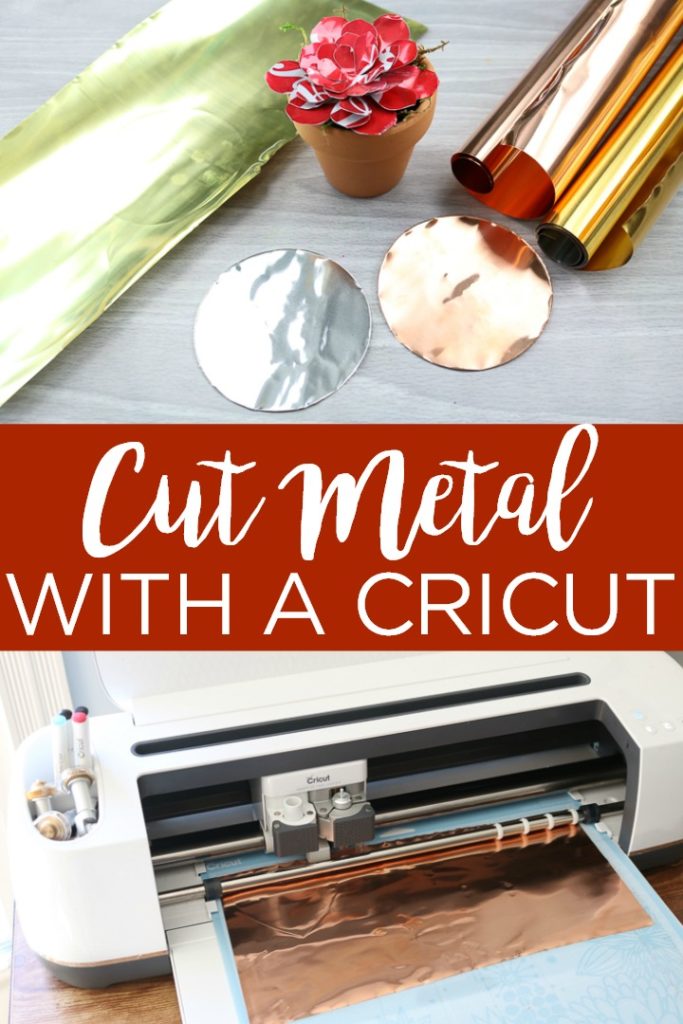 Learn how to cut metal with a Cricut Explore or Maker. From what mat to use to settings and more, you will learn that you can cut metal with a Cricut machine! #cricut #cricutcreated #metal #cricutexplore #cricutmaker #cricutmachine #metalcrafts #metalcraft #copper #aluminum #sodacans