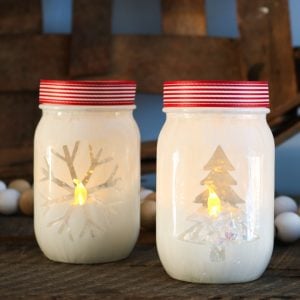 cricut christmas mason jars