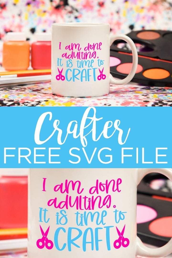 Get this free crafter SVG for all of your craft projects! This free cut file is perfect for those Cricut crafters that want to create all the time! #cricut #cricutcreated #crafter #crafting #svg #freesvg #svgfiles #cutfiles #freecutfiles #cricutcutfiles