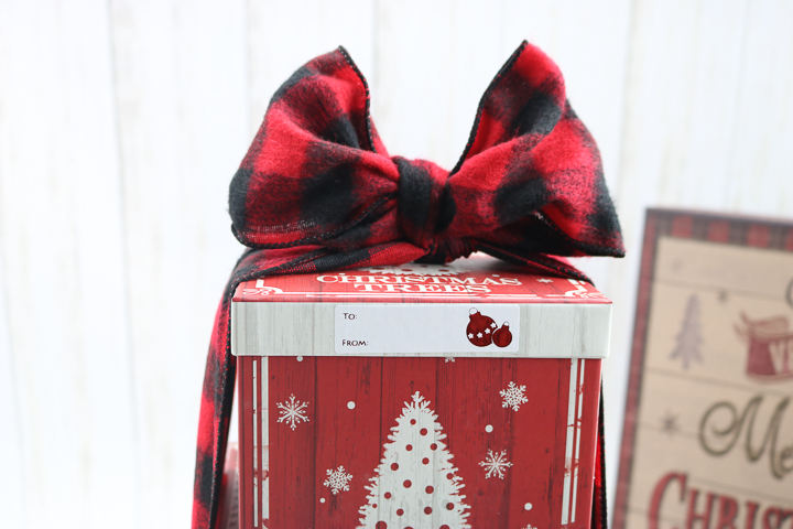 bow on stacked gift boxes