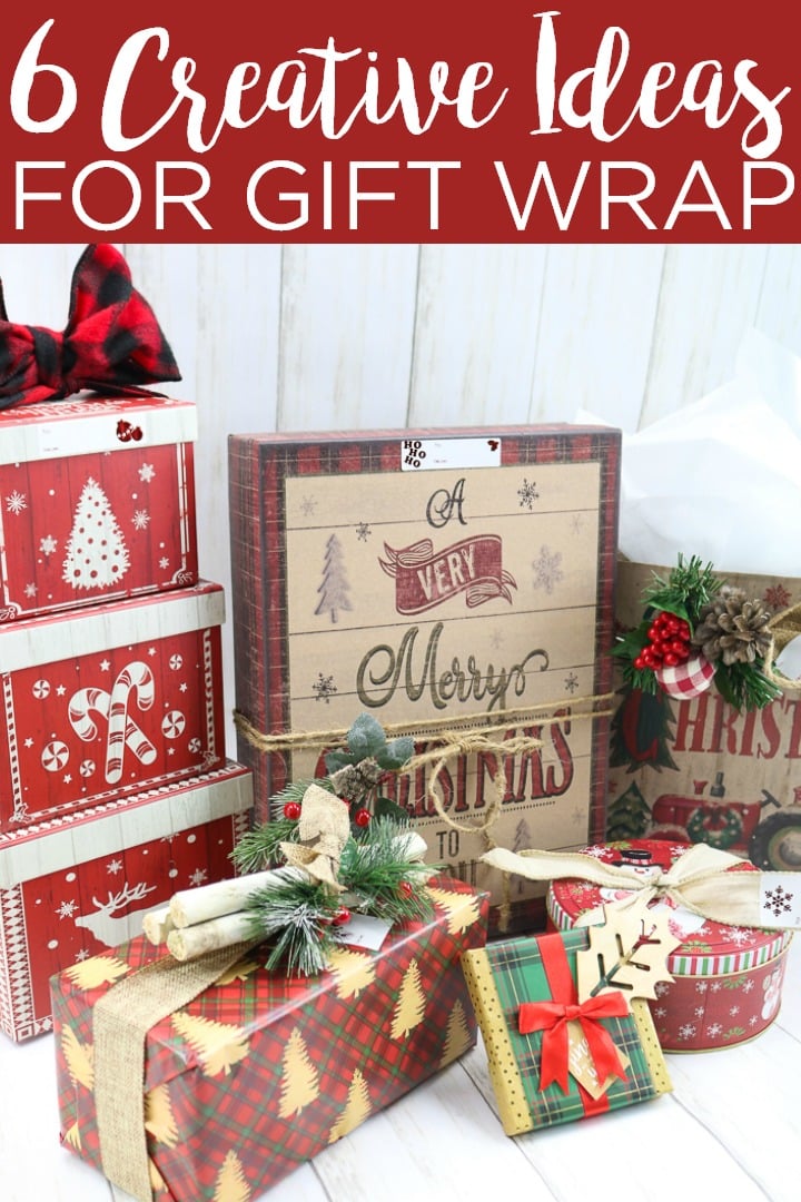 These six creative gift wrapping ideas are perfect for the holidays! Wrap up your Christmas presents with one of these gift wrap ideas for the holidays! #giftwrap #giftwrapping #oldtimepottery #otpfinds #giftboxes #giftbags #christmas #holidays #christmasgifts #christmaswrap #wrapping #giftideas