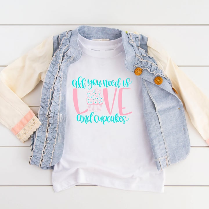 all you need is love and cupcakes DIY t-shirt