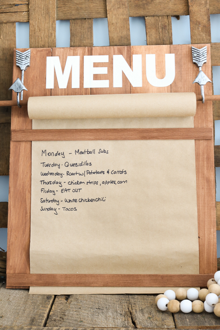 farmhouse style menu board