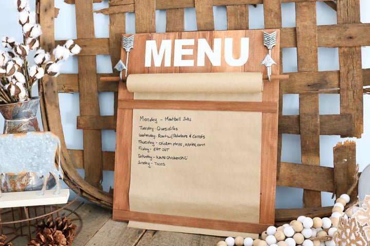 DIY Farmhouse Kitchen Menu Board - Angie Holden The Country Chic Cottage