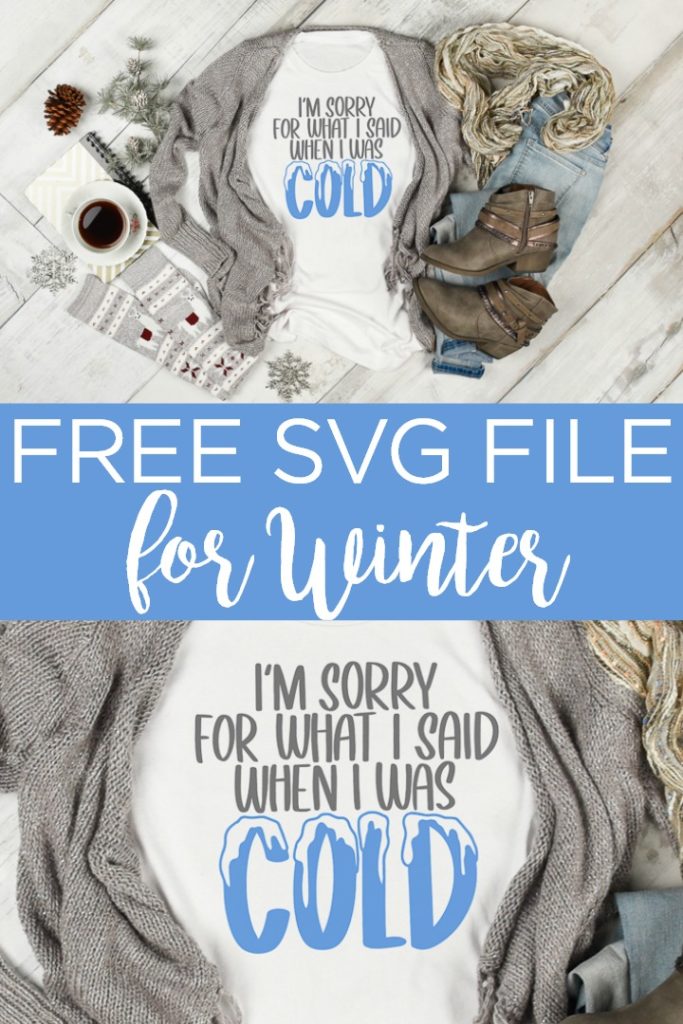 Grab this free winter SVG and use it to make some shirts this season! Perfect for use on your Cricut machine to cut heat transfer vinyl and more! #svg #freesvg #cricut #cricutcreated #winter #cutfiles #freecutfiles #cold #heattransfervinyl #htv #shirt #diyshirt