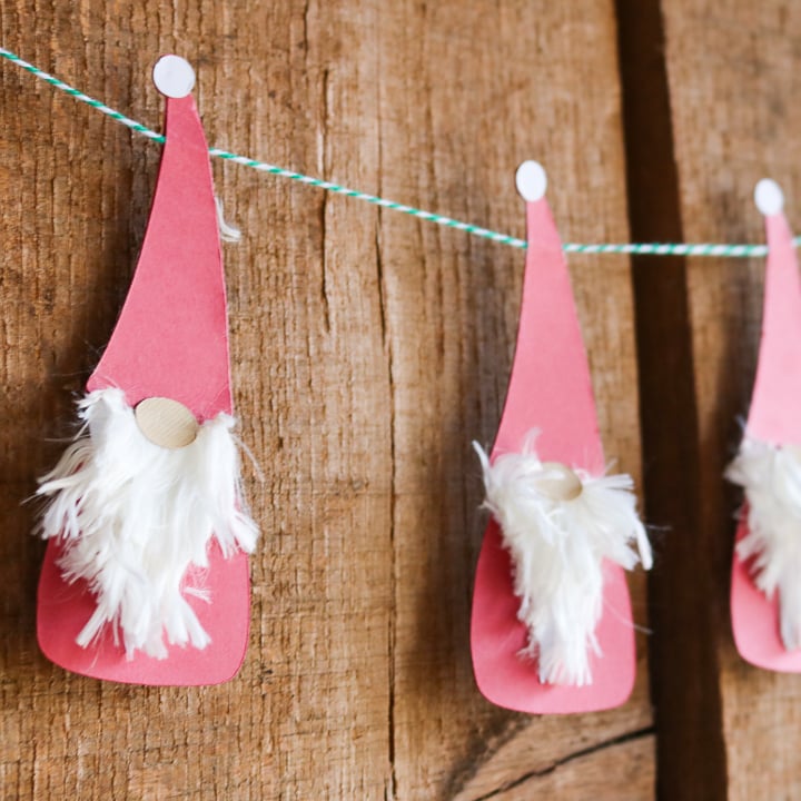 Use this free gnome SVG file to create this adorable DIY Christmas Gnome banner!