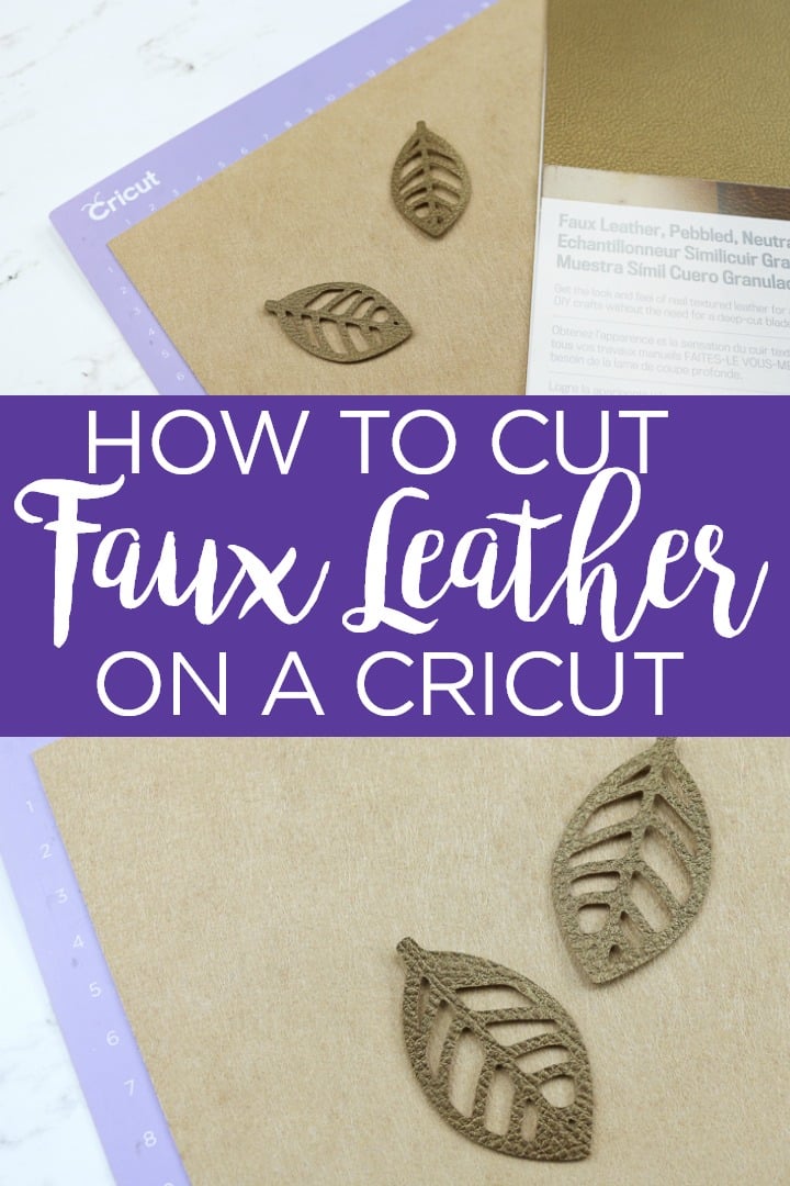 how to cut faux leather with a Cricut machine tutorial pin image