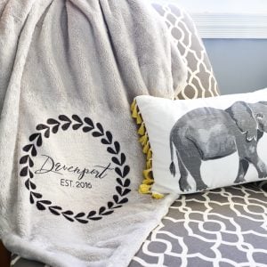 making a blanket with a cricut
