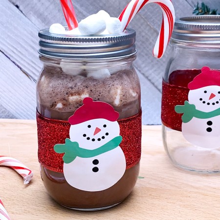 snowman hot cocoa jar