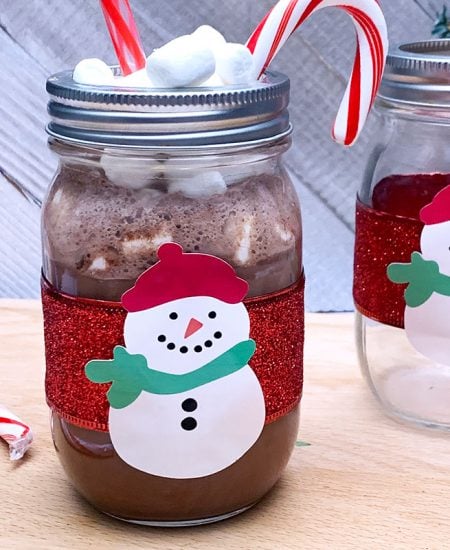 snowman hot cocoa jar
