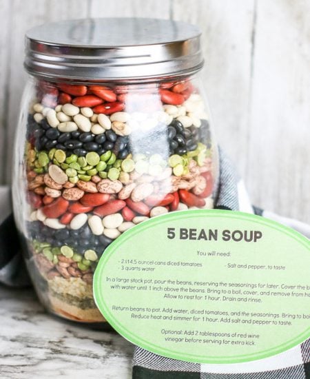 five bean soup gift in a jar