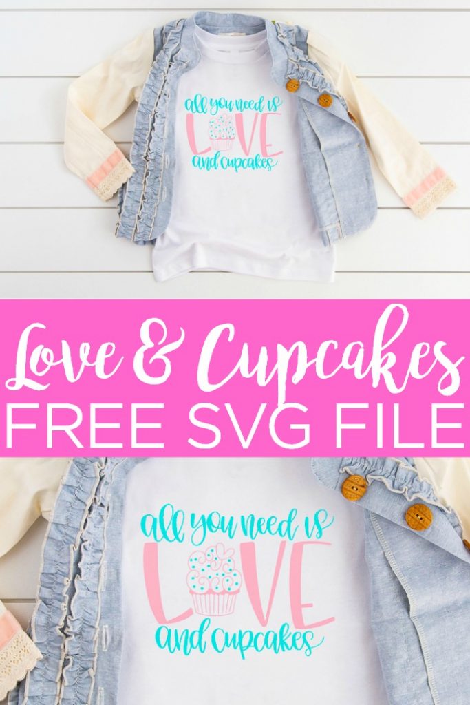 Need a cupcake SVG for your Cricut machine? We have your free cut file for Valentine's Day or any day that you only need love and cupcakes! #svg #svgfile #cutfile #love #valentinesday #cupcakes #freesvg #freecutfile #cricut #cricutcreated #htv #heattransfervinyl