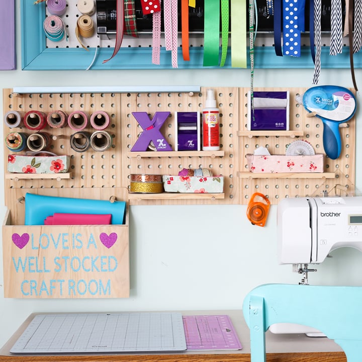 There are so many ways to use your craft room pegboard to organize all your crafting supplies