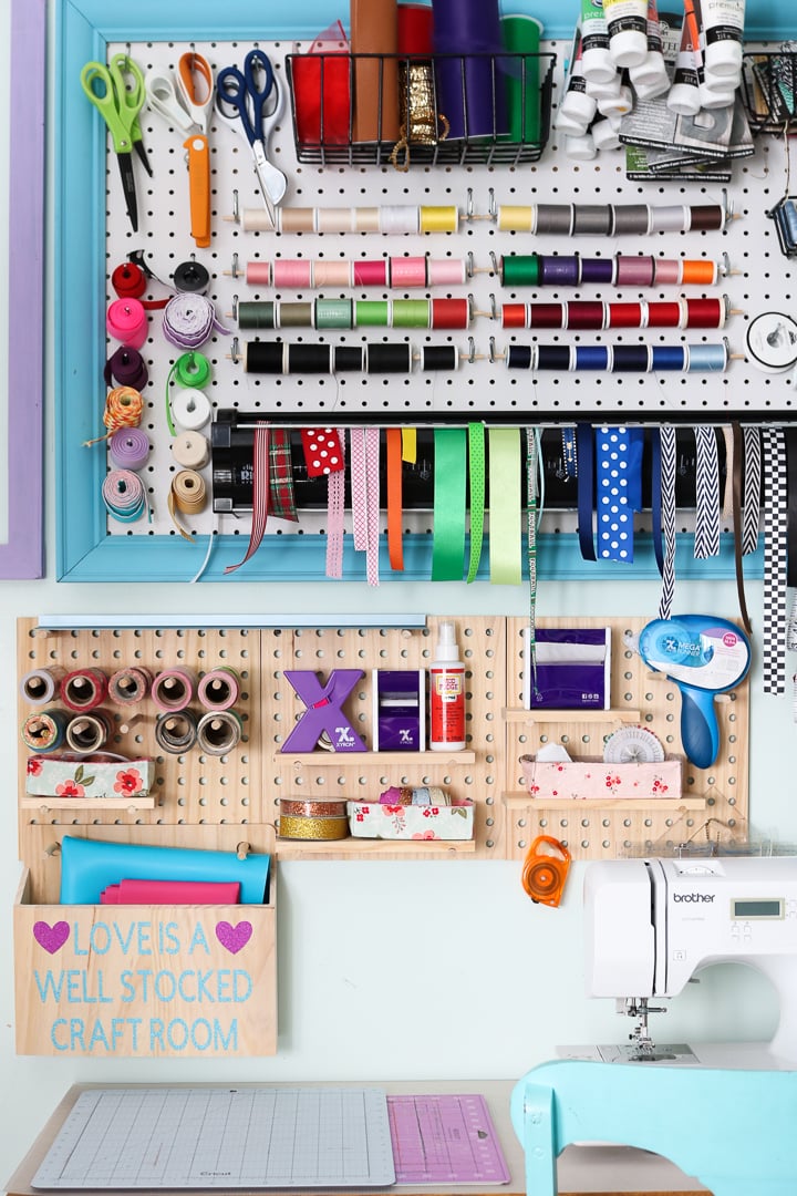 How to make fun and functional craft room pegboard organizers for all your crafting supplies