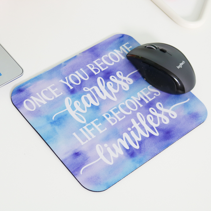 DIY mouse pad with quote