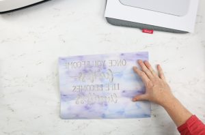 Process of using Cricut DIY mouse pad