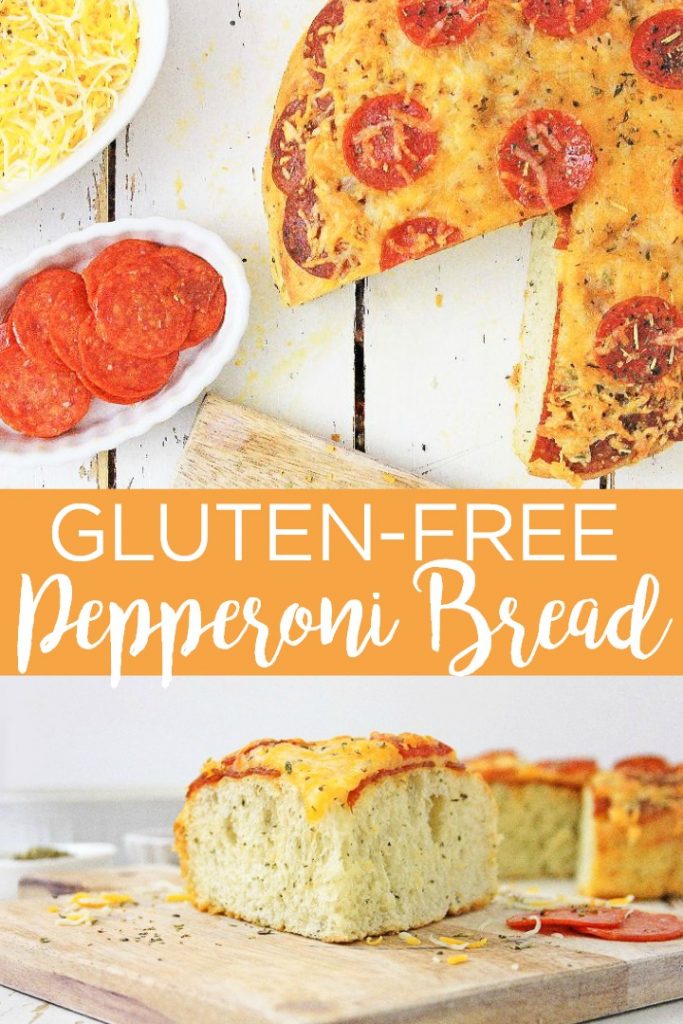 Make this gluten-free version of pepperoni bread! You will be amazed at how delicious this bread is and the fact that it is gluten-free! Live well and eat well! #bread #glutenfree #yum #recipe #cheese #pepperoni