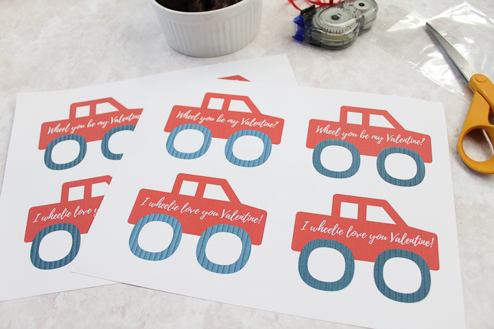 free printable valentine with a truck