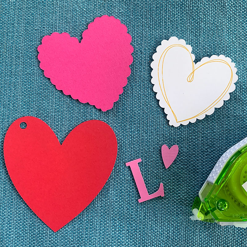 hearts cut with a cricut machine