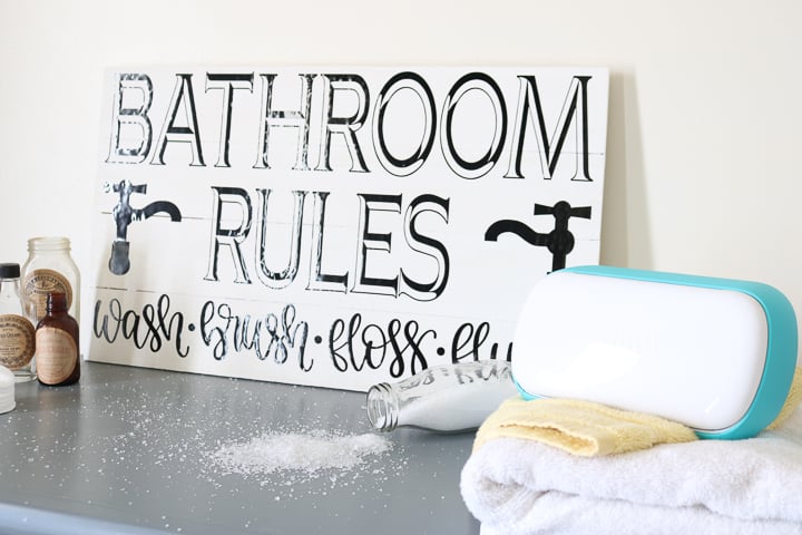 farmhouse style bathroom sign