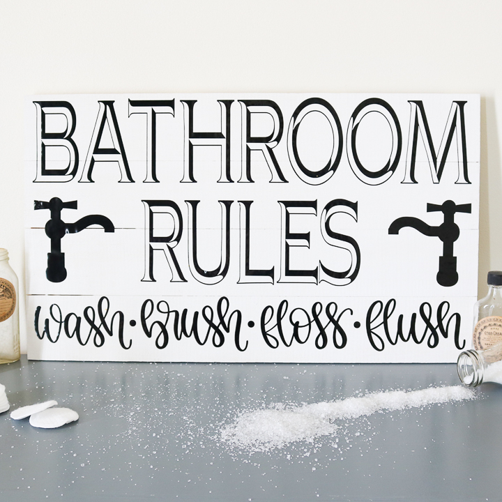 rules for bathroom sign