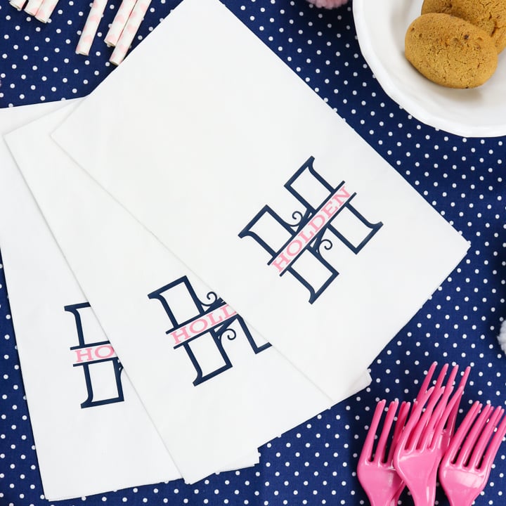 how to make monogram custom napkins