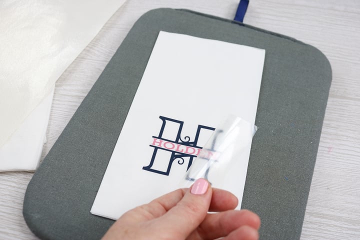 napkins with cricut iron on