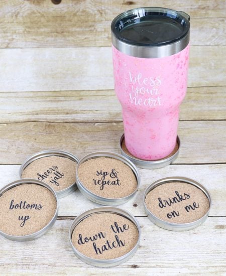 mason jar lid coasters