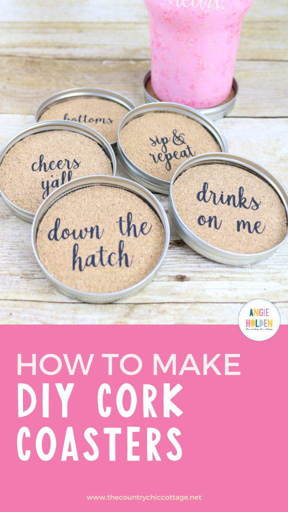 mason jar lid coasters with cork