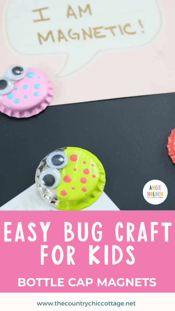 bottle cap magnets bug craft for kids