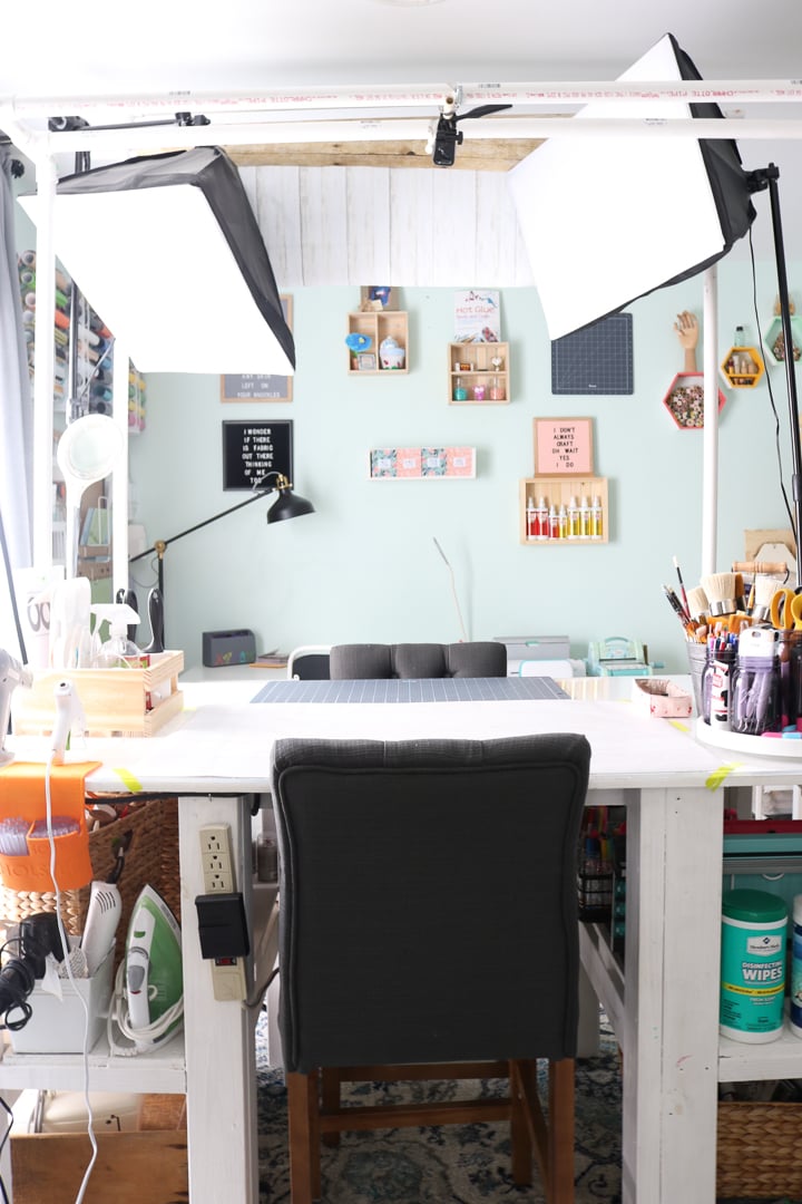 craft blogger work area