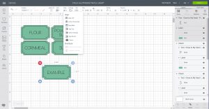 aligning text with label in cricut design space