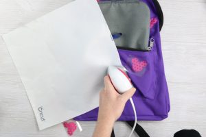 heat transfer vinyl on a backpack