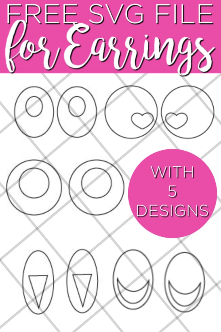 Free earrings SVG file for you to upload to your Cricut machine! Make these 5 designs for yourself or to give as gifts! #cricut #cricutcreated #earrings #fauxleather