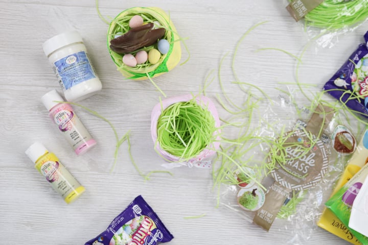 edible easter grass in a mason jar