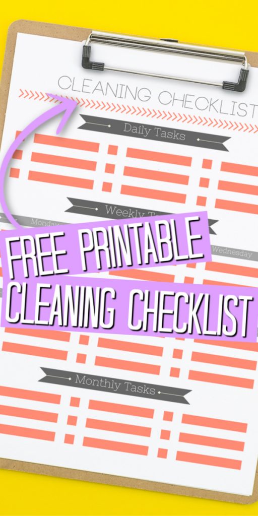 Print this cleaning checklist for free then add your daily, weekly, and monthly tasks. Check them off as they are done and enjoy your cleaner home! #cleaning #checklist #printable #freeprintable