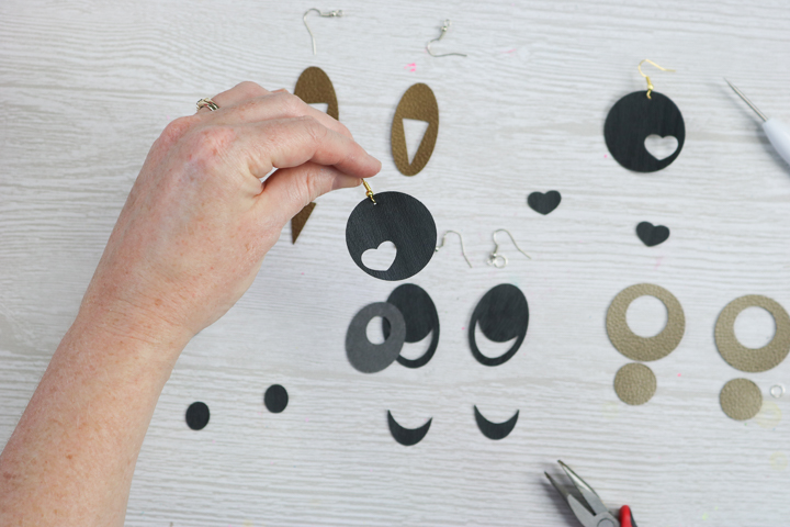 adding earring hooks to faux leather