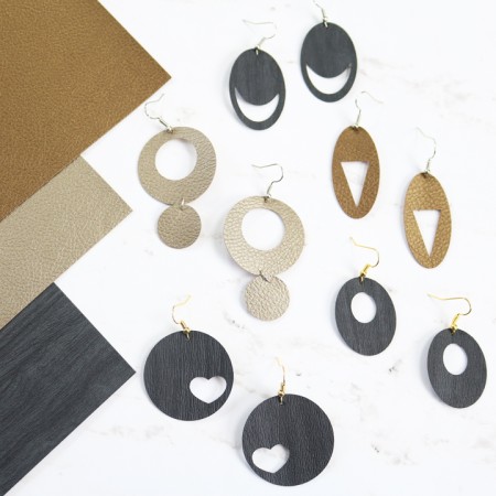 DIY Embossed Leather Earrings - Crafting in the Rain